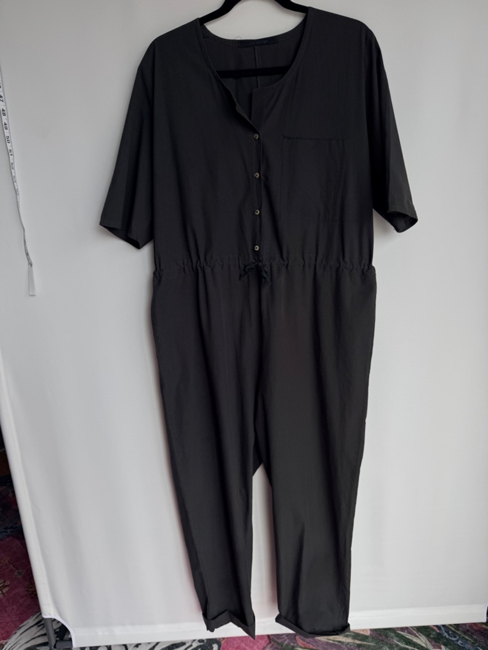 Elsa Esturgie Dark Slate Gray Organic Cotton Jumpsuit France 42 US 10